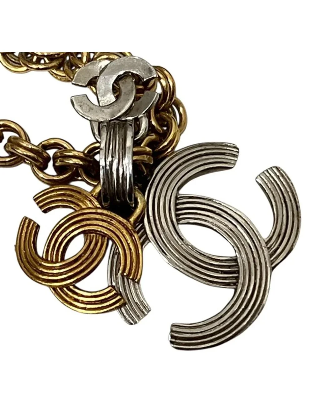 Chanel Triple CC Logo Necklace 45 Metal